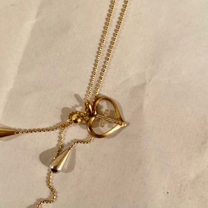 Gold necklace with gold pendants